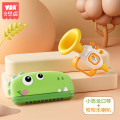 儿童口琴宝宝吹奏乐器婴儿益智玩具8礼物1-6岁入门幼儿口风琴 【琴芯升级⭐硅胶保护套】绿色恐龙+兔子喇叭（轻松吹）