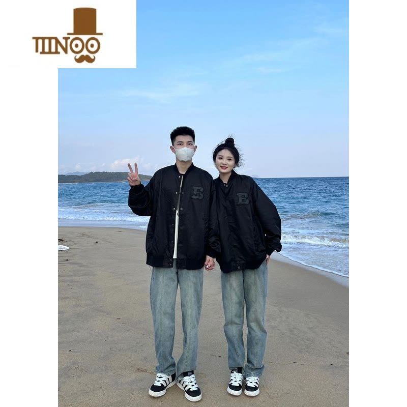 YANXU复古蓝牛仔裤男宽松潮牌网红情侣oversize裤子高街美式直筒工装裤图片