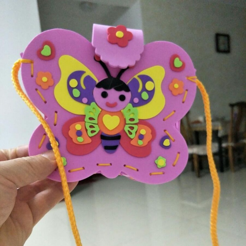 eva贴画儿童手工创意DIY制作材料包贴画小背包包小学生幼儿园EVA手工游戏高清大图