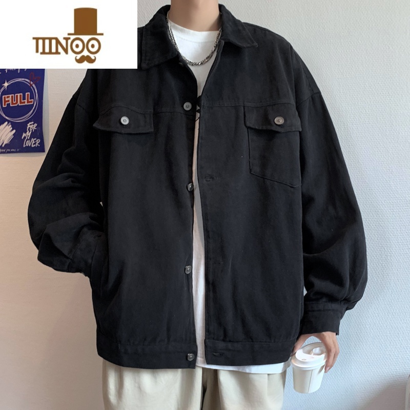 YANXU港风牛仔外套男潮牌ins百搭高街上衣美式复古宽松工装夹潮高清大图