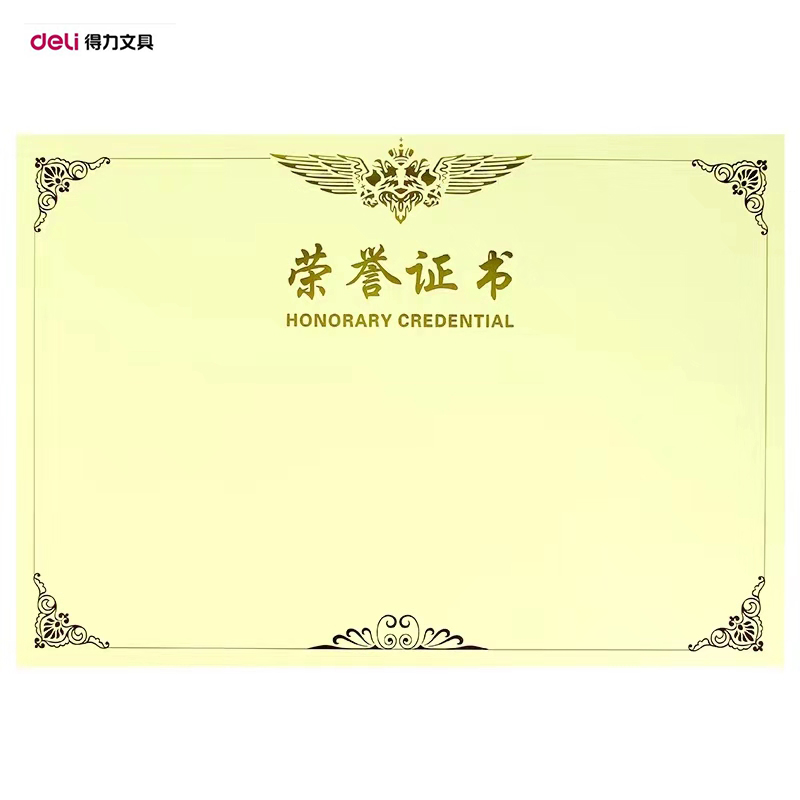 【精选】得力（deli）8K荣誉证书内芯50张 3231
