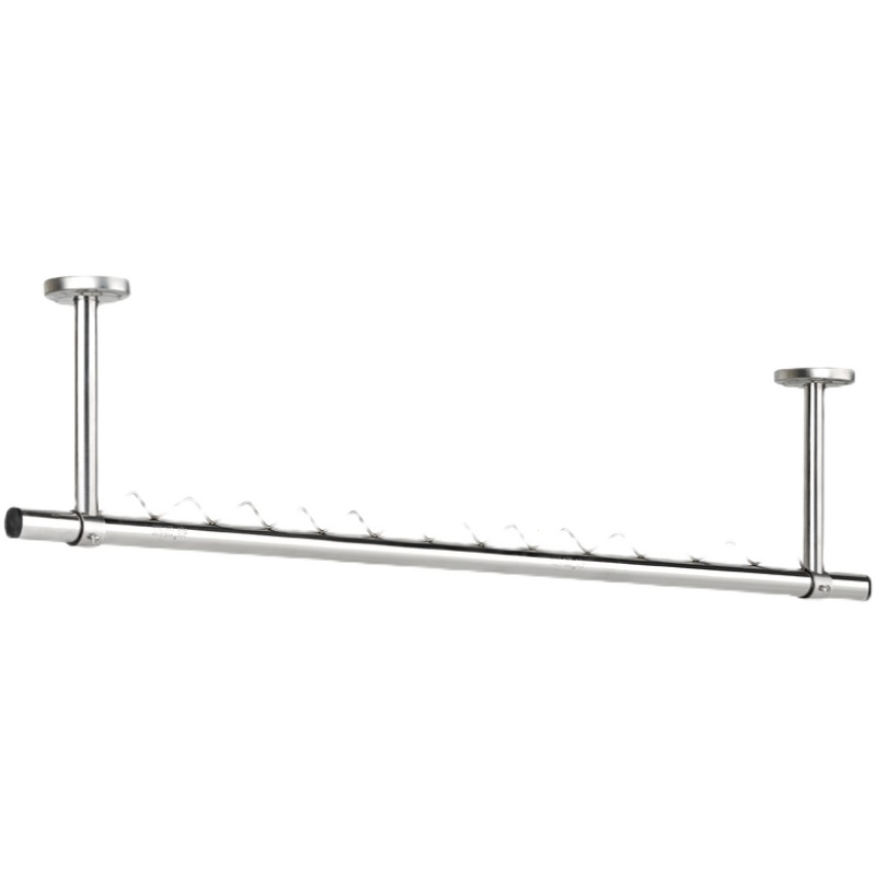 闪电客不锈钢晾衣杆304阳台室外吊顶装固定式防风波浪条晾晒衣架可