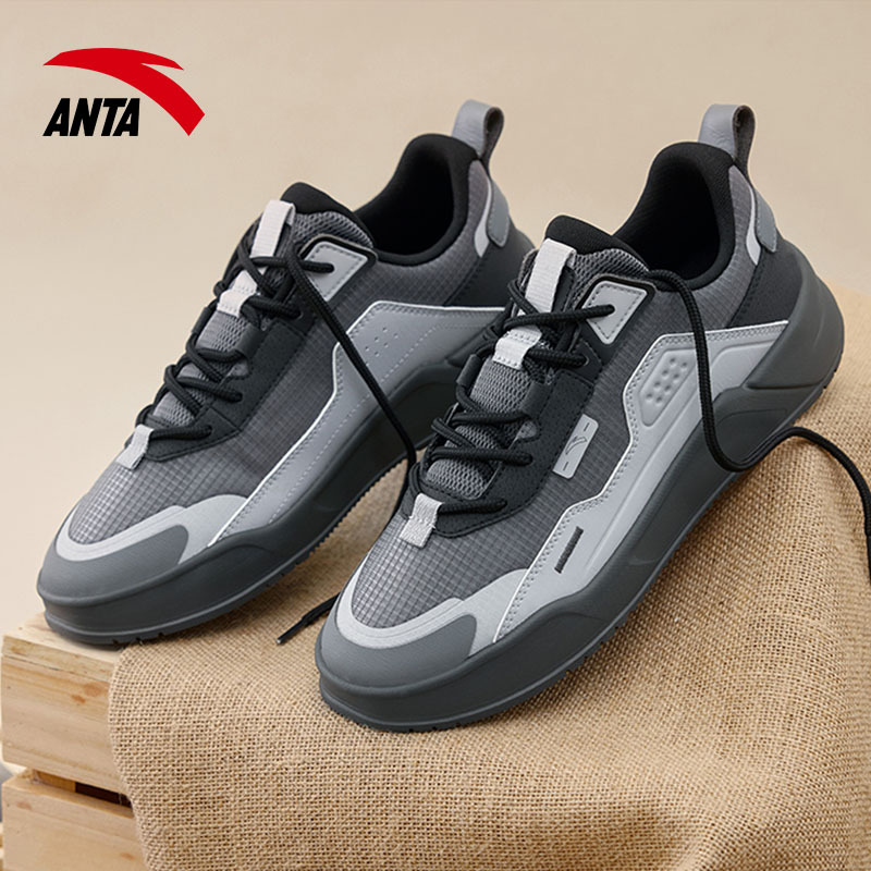 安踏运动鞋男鞋新款网面透气轻便休闲鞋复古潮流老爹鞋潮