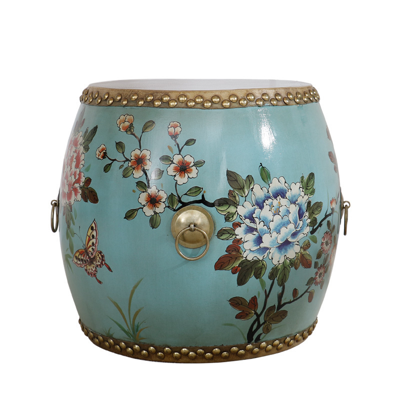 檀香丽舍椅子 凳子n7221s 檀香丽舍鼓凳新中式家具特色创意仿古牛皮彩绘墩美式实木圆凳椅子古筝凳 价格图片品牌报价 苏宁易购檀香丽舍家具旗舰店