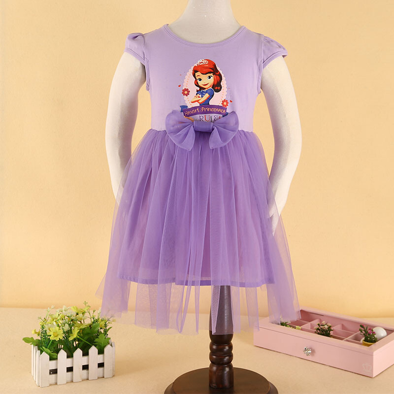 苏菲亚小公主裙子女童夏季连衣裙童装女宝宝夏装卡通印花洋气潮