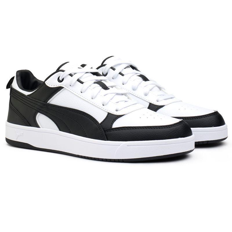 彪马(Puma)儿童板鞋透气舒适休闲运动鞋黑白经典系带款小孩篮球鞋