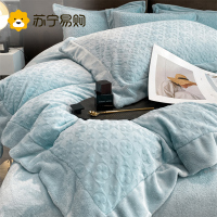 A类轻奢牛奶绒四件套冬季珊瑚绒双面加绒加厚保暖法兰绒1456