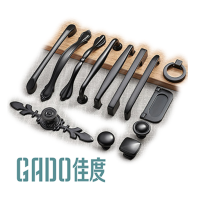 佳度 拉手现代简约柜门中式美式黑色橱柜衣柜拉手抽屉门把手现代欧式单孔黑色拉手