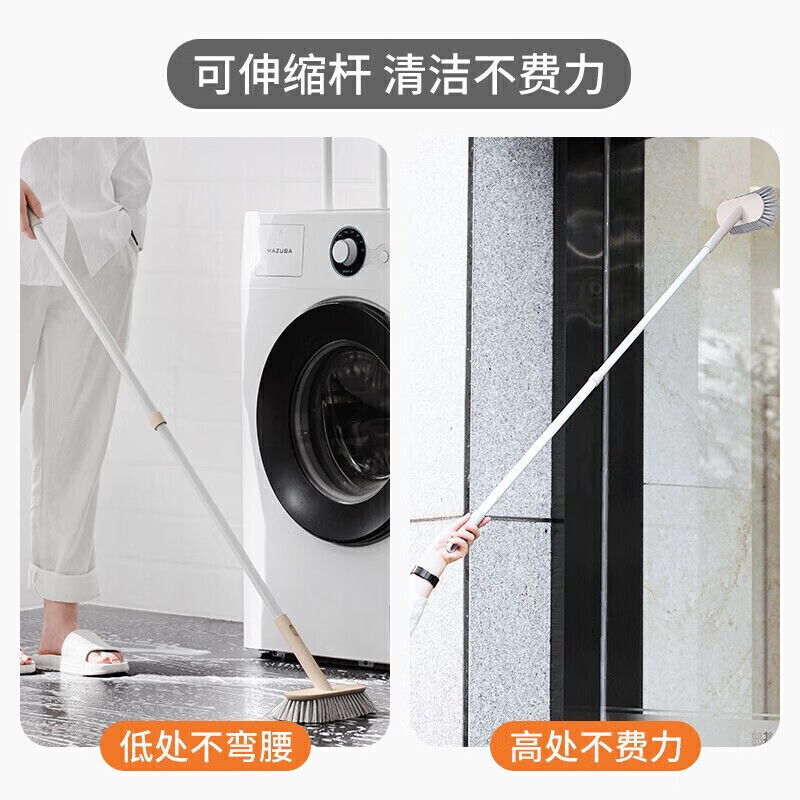茶花 215001洗地刷子长柄厕所刷子浴室刷地板刷清洁浴缸瓷砖地缝刷高清大图