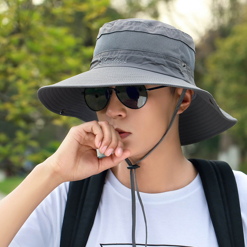 盛世尼曼帽子男夏季防晒大檐钓鱼休闲男士夏天渔夫帽遮阳帽户外沙滩