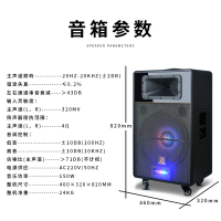 狮乐(SHILE)皇冠十号15英寸广场舞音响户外移动便携插卡蓝牙 店铺直播会议培训超市移动大功率电瓶音响配两只无线话筒