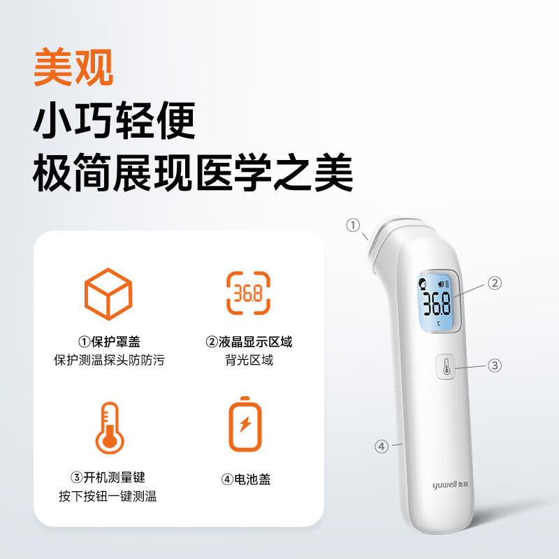 鱼跃Yuwell电子体温计YHW-1家用医用额温枪体温枪婴儿童温度计温枪测温枪高清大图