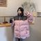 拼接pu皮棉服女2021年新款韩版宽松加厚学生ins面包服冬季外套潮