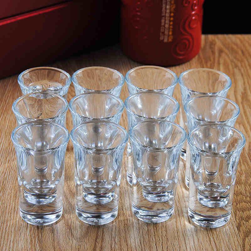 12只套装白酒杯3款可选玻璃酒杯烧酒杯杯子弹杯架子吞杯杯子-薄底款杯子12只不含架子