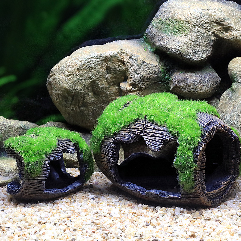 鱼缸造景装饰躲避洞穴水族箱摆设虾屋慈鲷虾窝躲藏屋空心仿真酒桶高清大图