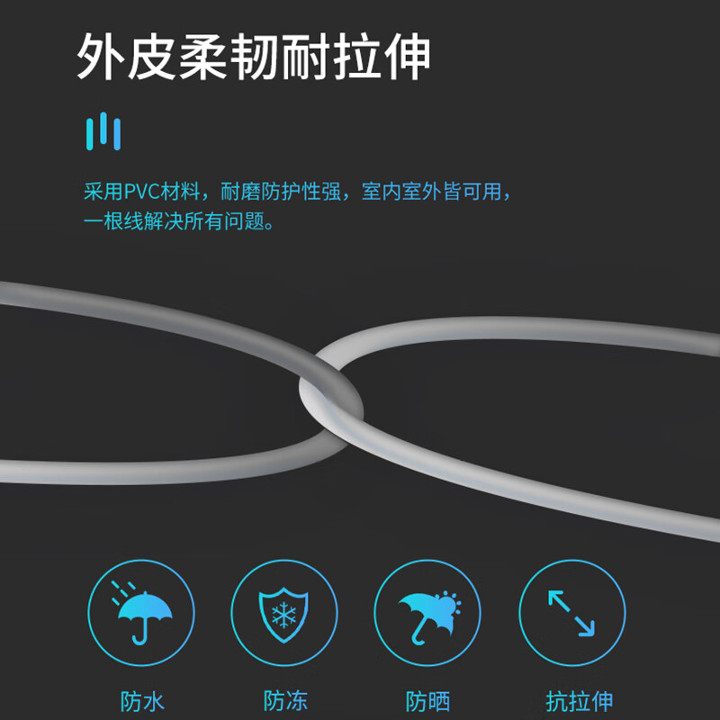 册视室外工程级防水抗晒耐寒非屏蔽千兆网络无氧铜安防监控线缆超五类一箱305米PFM1920-5EU米高清大图