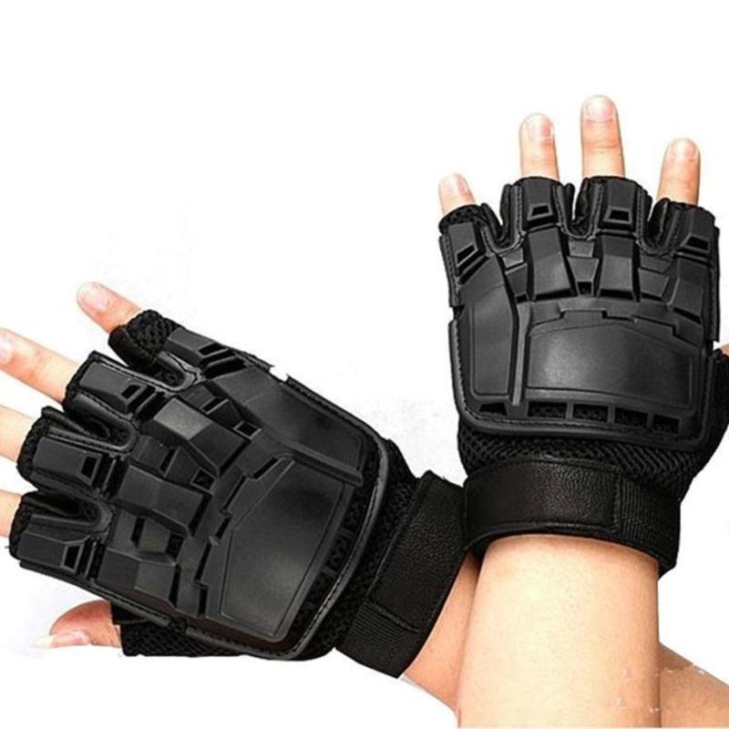 军工战术手套骑行真皮半指手套男半截健身透防滑耐磨休闲全指手套半指