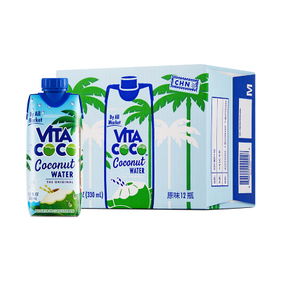 唯他可可(VitaCoco)椰子水330ml*12(整箱)马来西亚进口椰子水果味天然电解质饮料