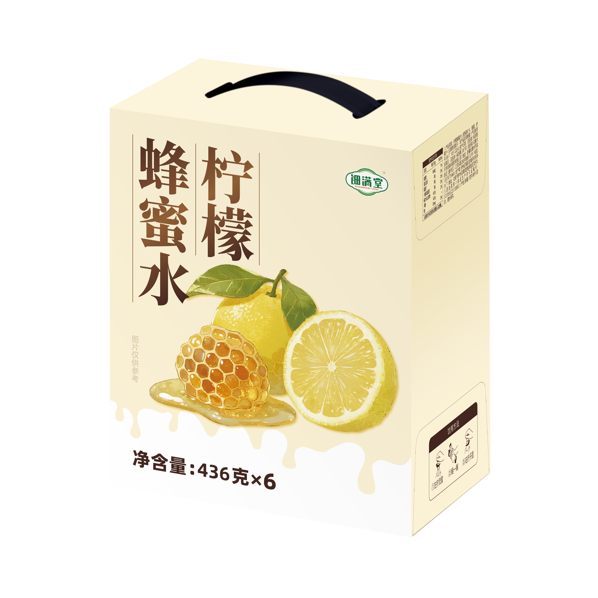 钿满堂柠檬蜂蜜水436g*6瓶/箱高清大图