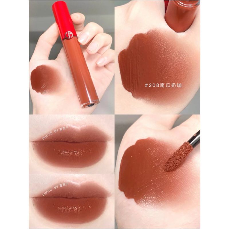 新款阿玛尼哑光红管唇釉208视频