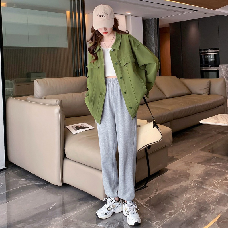 唐狮 |春季新款女净色磨毛斜纹外套潮酷科技休闲百搭上衣女