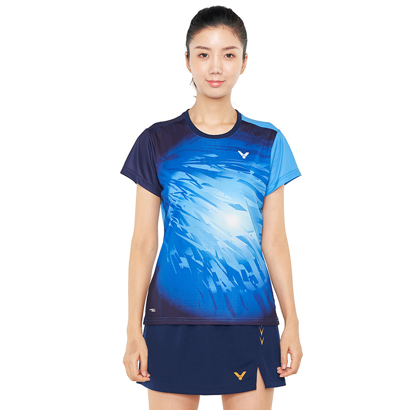 威克多VICTOR T-91002TD羽毛球服 女款马来西亚大赛系列针织短袖T恤