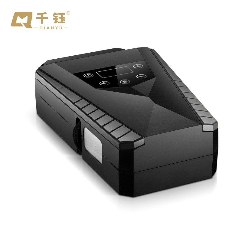 千钰车载充气泵小轿车便携式汽车电动轮胎多功能12v加气泵车用打气筒 数显预设胎压款[充满自动停+快速充气]