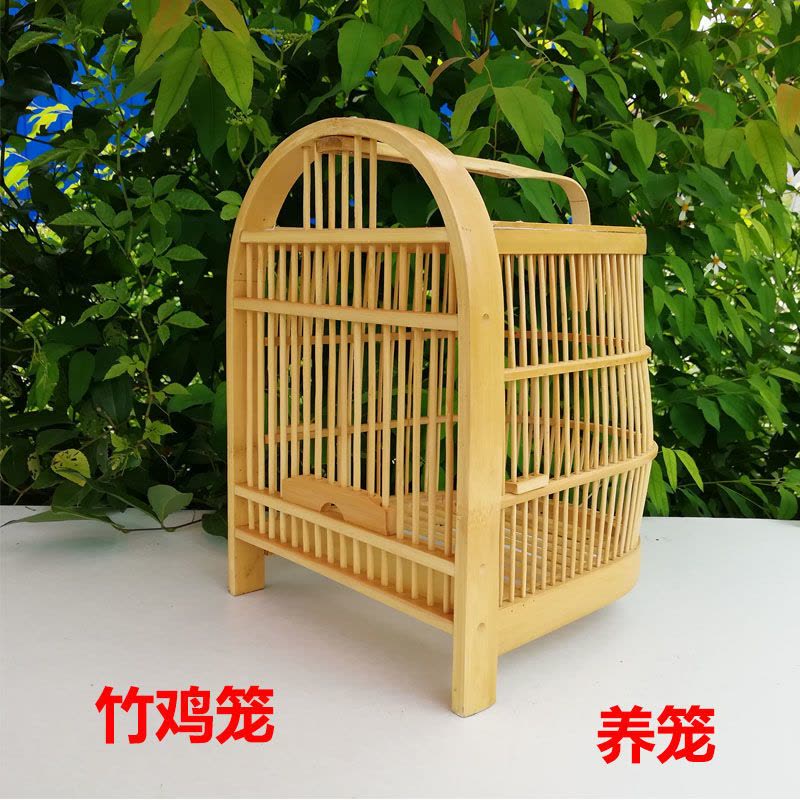 竹鸡笼空笼竹鸡笼鸟笼配件全套竹制手工鸟笼上漆加密媒笼养笼竹鸡鸟笼子