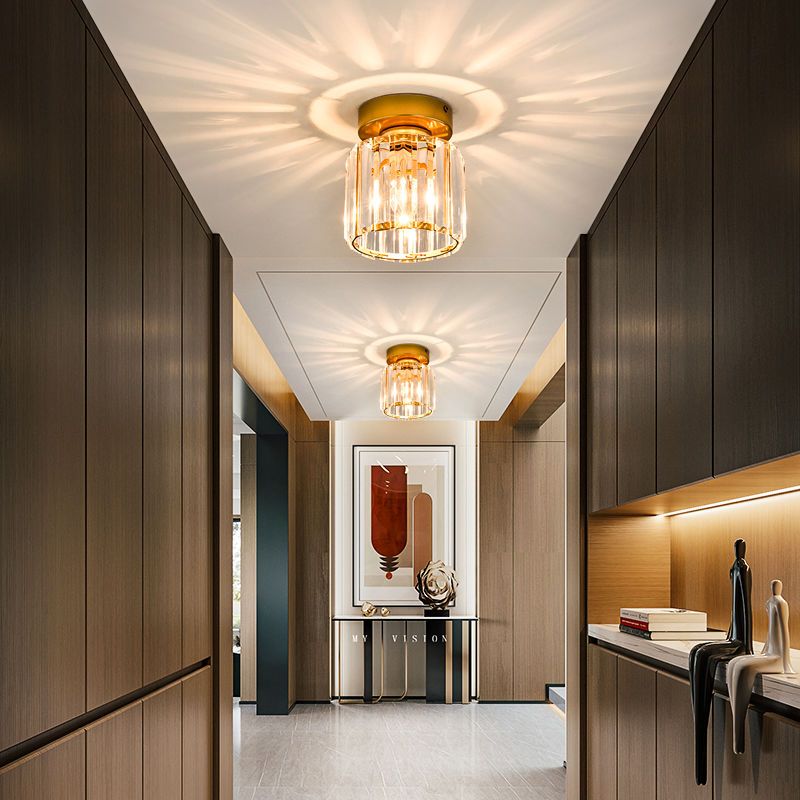 六方几何黑色 暖光 水晶过道灯创意阳台走廊灯简约现代北欧轻奢星星