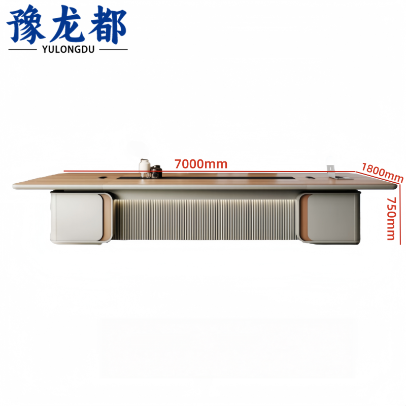 豫龙都会议桌7000*1800*750mm张高清大图