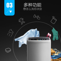 美的(Midea)6.5公斤全自动波轮洗衣机家用小型迷你节能省电 MB65-1000H 智力灰