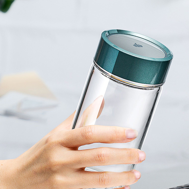 万象单层玻璃杯小巧便携男士商务泡茶杯直身杯办公室喝水杯子