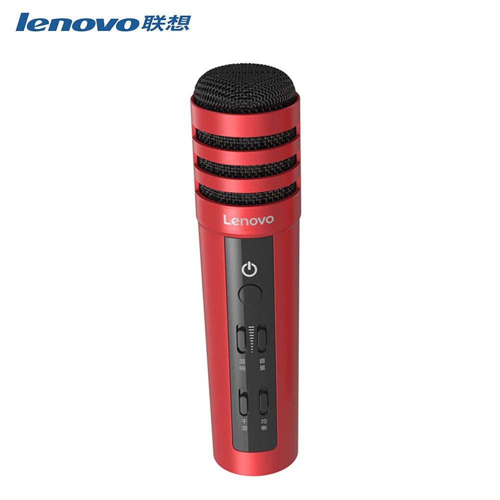 Lenovo/联想 UM10C朱砂红 手机全民k歌电容麦克风话筒套装主播唱吧直播