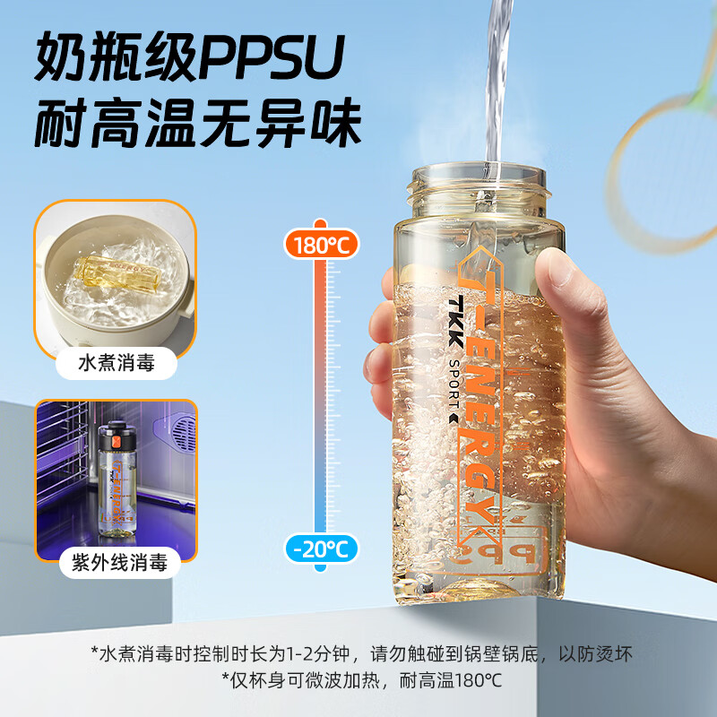 TKK水杯塑料杯食品级ppsu学生上学水瓶夏耐高温儿童防摔水壶男杯子女高清大图