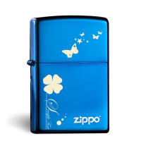 美国zippo打火机正版 蓝冰标志DIY定制刻字 四叶草 蒲公英ZP正品
