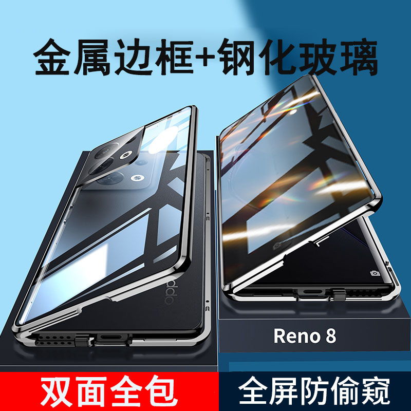 圣幻 防偷窥oppo reno8/reno8pro+手机壳全包防摔手机套双面全包保护壳高清大图