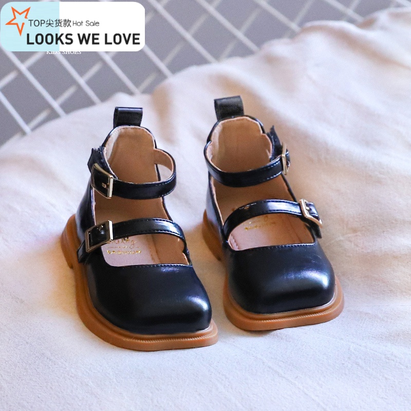 七色王国女童公主鞋小童罗马鞋韩版百搭小女孩单鞋女宝宝小皮鞋软底