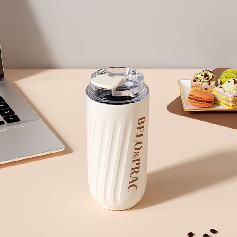 贝洛可 户外便携大容量斜杠青年-时尚咖啡杯 350ml BK229高清大图