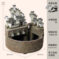 桌面微景观小鱼缸流水摆件循环水客厅办公室装饰开业乔迁新居礼新 均码 水韵江南+空盆+送水泵+雾化器