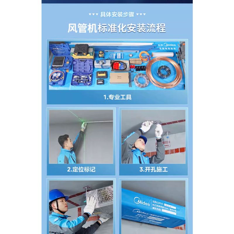 美的新款酷风一拖一家用中央空调风管机冷暖3匹全直流变频KFR-72T2W/B3N8-CY(1)Ⅲ裸机 不含安装