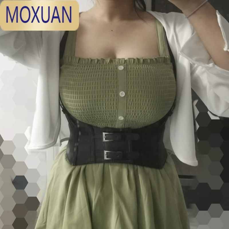 MOXUAN欧美背带式吊带腰封lolita马甲女装饰皮质束腰外穿大码宽腰带时尚
