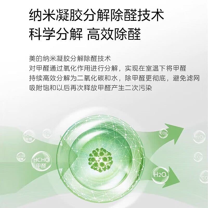 美的(Midea)空气净化器家用客厅除甲醛卧室内二手烟大空间智能净化病毒细菌 宠物母婴适用JHQ-P500图片