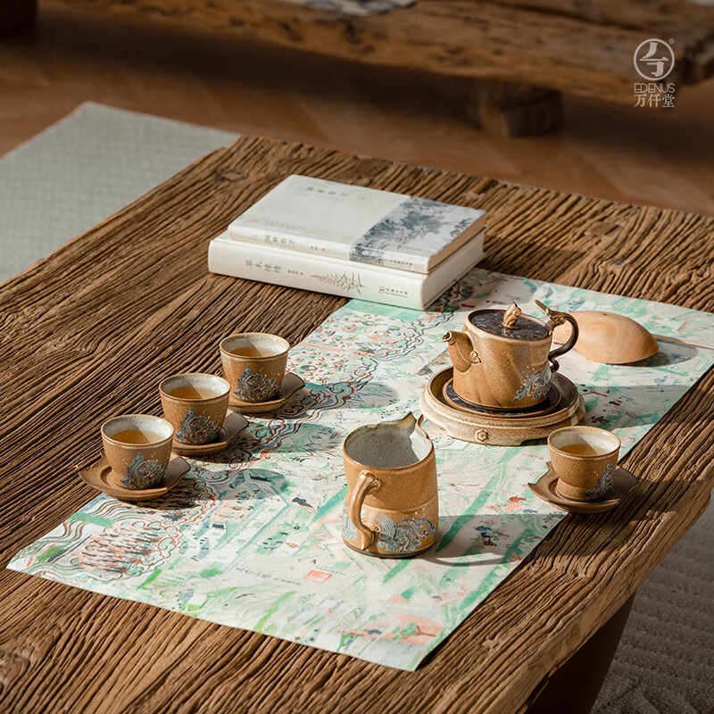 万仟堂(Edenus)整套茶具 高档功夫茶具高端陶瓷礼盒 敦煌联名泡茶套装 敦煌器象高清大图