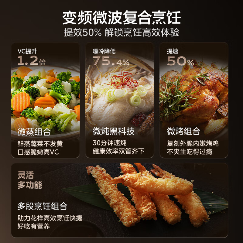 美的(Midea)[毫秒瞬热烤管]嵌入式微蒸烤一体机GR7S温湿智控78L蒸烤箱微蒸烤炸炖5合1烤贝果美的知味感R7S高清大图