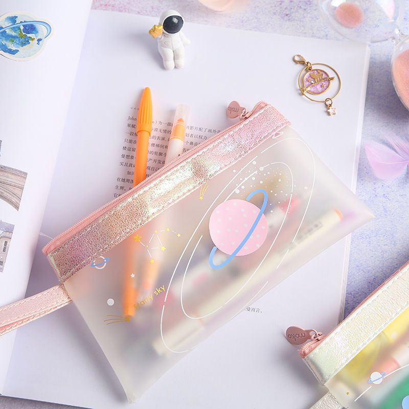 笔袋学生少女星空文具袋星空简约卡通铅笔袋拉链文具盒