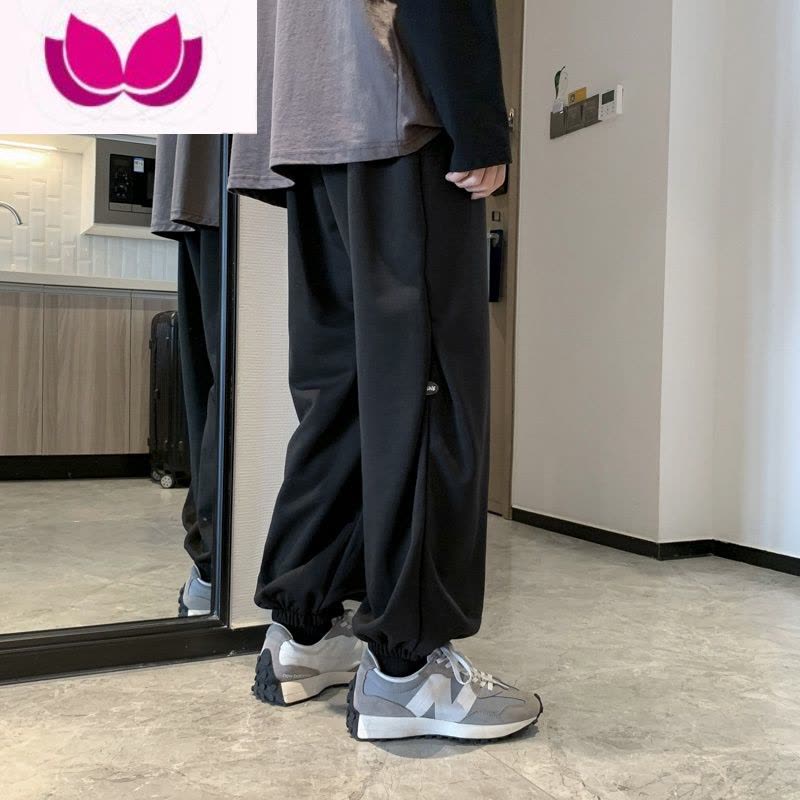七斓秋季ins潮牌休闲束脚卫裤男韩版潮流学生宽松百搭哈伦运动阔腿裤图片