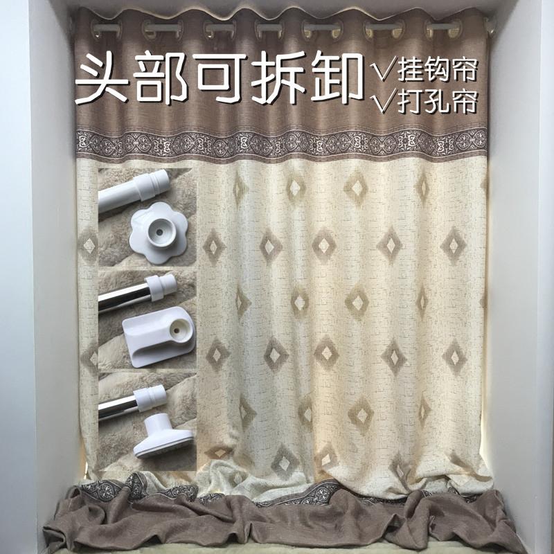 窗帘杆免打孔浴室浴帘杆帘杆伸缩杆卧室衣柜杆晾衣杆撑杆挂杆子 三维工匠 纯白60-110/管粗1.3厘米浴杆高清大图
