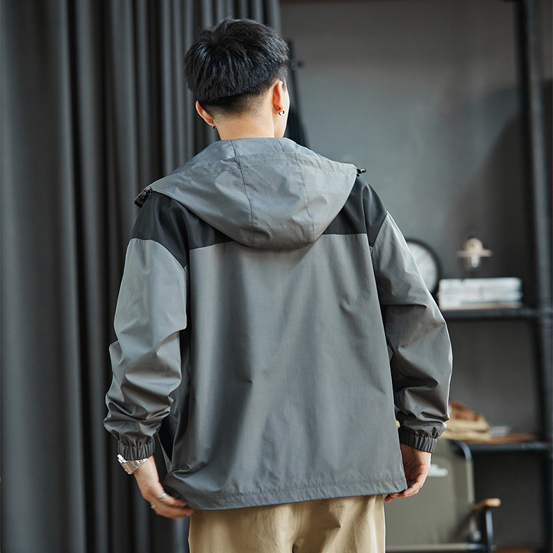 [1.5折价100元]唐狮棉服男冬季连帽撞色拼接棉袄棉衣外套男夹棉外套男