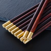 拾画 乌木筷子 无漆无蜡高档礼盒餐具木筷子十双礼盒装 可定制刻字指定款发货SH-6303