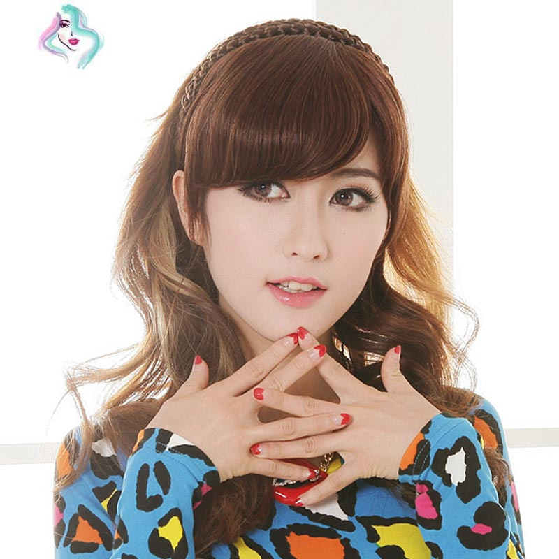 发箍头顶补发片真发假刘海发片假发女遮白发修饰脸型长直发补发块你